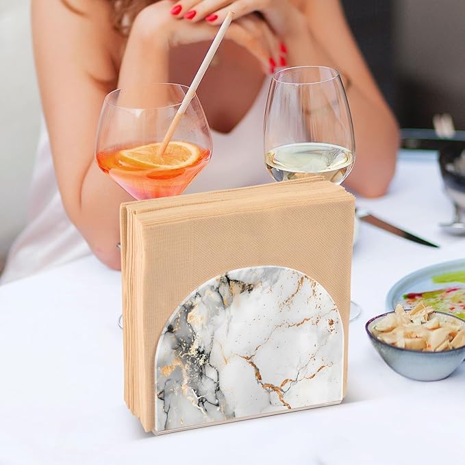 Marble Napkin Holder for Table Paper Napkins Holder Acrylic Tissue Dispenser Kitchen Dining Room Bathroom Party Car Decor