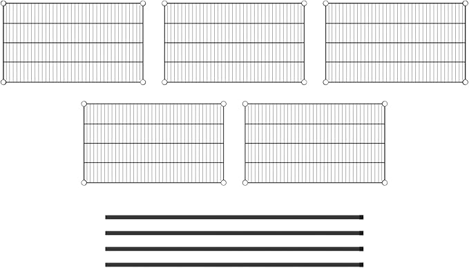 Commercial NSF Listed Black Epoxy Stationary Wire Shelving Kit 21" x 36" x 64", with 5 Shelves Perfect for Warehouse, Walk-in Refrigerator, Freezer, Grocery Store, Restaurant, Dishroom