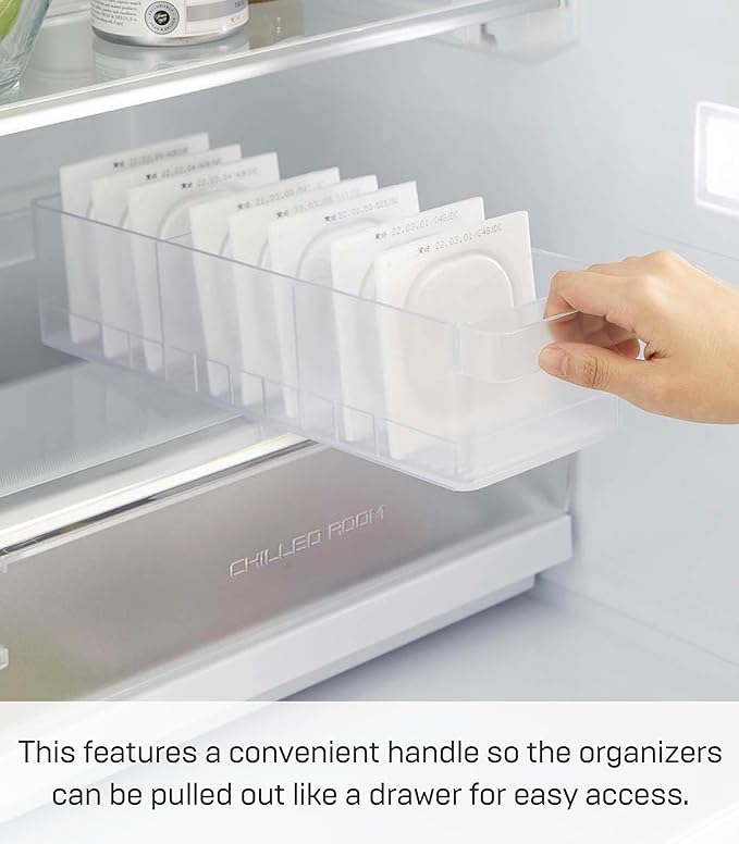 Yamazaki Home Tower Refrigerator Food Case Storage Kitchen Organizer With Adjustable Dividers - Transparent Pantry Holder, Stackable Fridge Drawer - Abs Plastic -