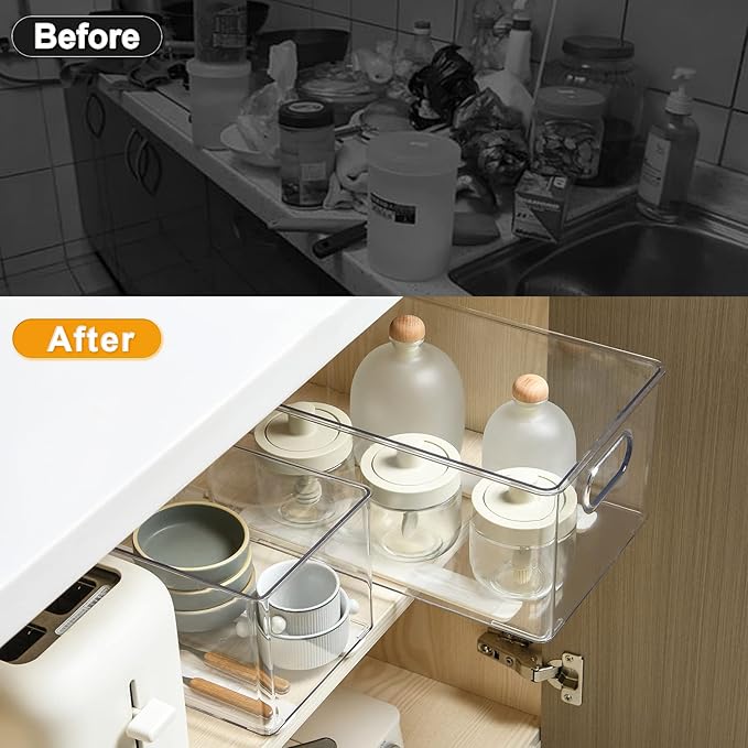 4 PCS Pull Out Rail for Baskets or Bins.Storage and Organization Accessories for Cabinet,Shelves.DIY Drawer Organizers Slides