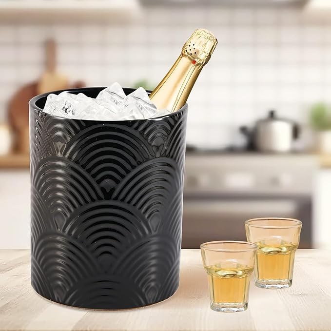 Ceramic Utensils Holder，Extra Large Stable Ceramic Cooking Tool Organizer Set for Kitchen，For Countertop ,Black