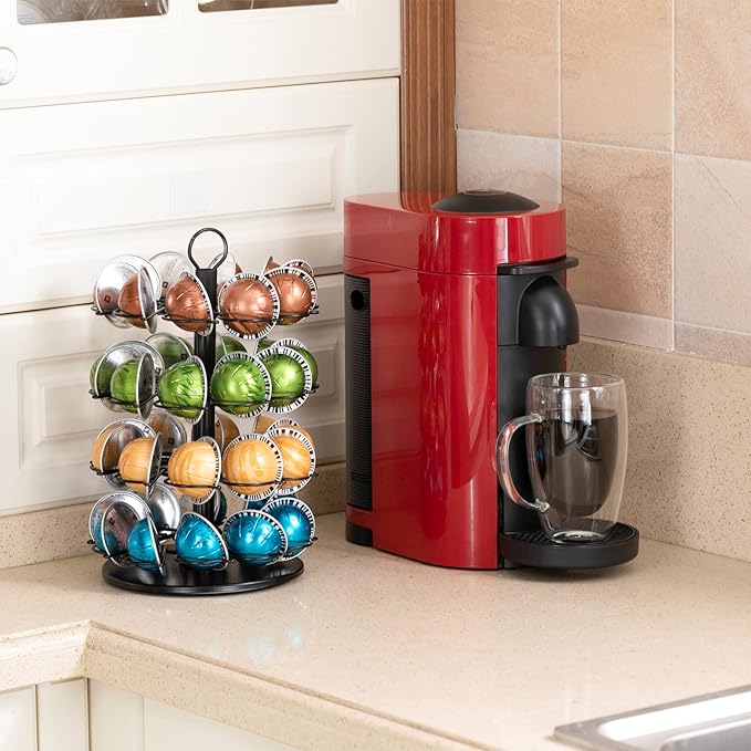 Coffee Pod Holder Stand for Nespresso With 4 Tier DIY For Cabinet Vertuoline Pod Storage(40 Pods Capacity)