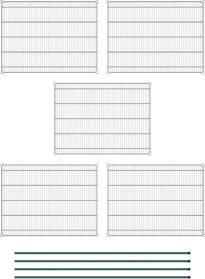 Commercial NSF Listed Green Epoxy Stationary Wire Shelving Kit 36" x 48" x 86", with 5 Shelves Perfect for Warehouse, Walk-in Refrigerator, Freezer, Grocery Store, Restaurant, Dishroom