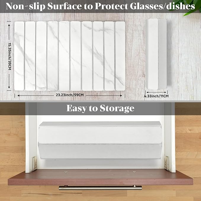 Large Stone Dish Drying Mats for Kitchen Counter, 24"(L)×16"(W) Marble-Pattern, Fast Drying Collapsible Dish Drying Mat, Eco-Friendly Absorbent Diatomaceous Earth Mats for Match Countertop