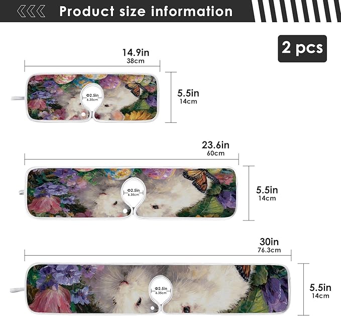 2 PCS Kitchen Sink Splash Guard 14.9 Inch Faucet Mat for Kitchen Sink Bathroom Sink Faucet Absorbing Drip Drain Mat Pad Microfiber Soft Washable Easter Bunny Eggs Flowers Butterfly