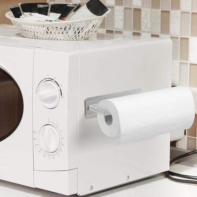 Magnetic Paper Towel Holder,Stainless Steel Paper Towel Holder 12”(L) x 3”(H) for Refrigerator Grills Griddles RVs Tailgates,Fit Most US Paper Roll