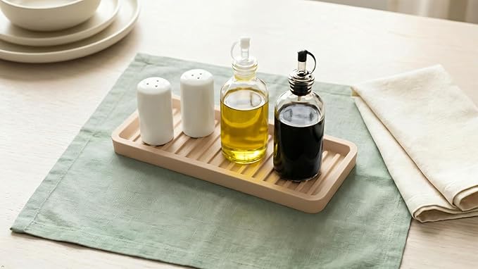 Happitasa Silicone Kitchen Sink Organizer Tray, Sponge Holder and Countertop Protector | Bathroom and Kitchen Soap Dish and Dispenser Tray (Pistachio, 9"x3.5", 5.6 Ounces)