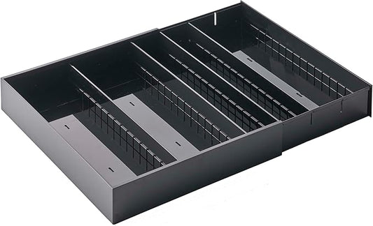 YAMAZAKI Home Tower Expandable Cutlery Kitchen Angled Utensils Storage Silverware Organizer Compact Drawer Insert Tray - Abs Plastic