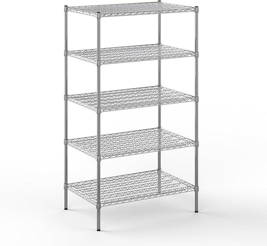 24" Deep x 36" Wide x 64" Height Wire Shelving Kit | 5-Tier | NSF Commercial Storage Rack Unit
