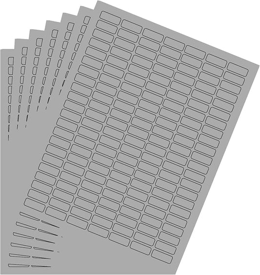 Gray Sticker Label Sheets Bulk Printable Paper Labels 1 inch x 0.375 inch - 1540 Pack, 10 Sticker Sheets for Laser/Inkjet Printers with Template Included by Royal Green