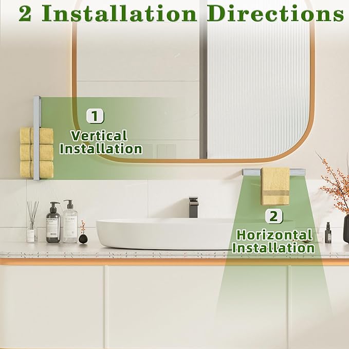 Alise Bath Towel Bar,Wall Mount Towel Holder Towel Rack Towel Hanger for Bathroom Lavatory,28 Inch SUS304 Stainless Steel Towel Rail,Brushed Finish