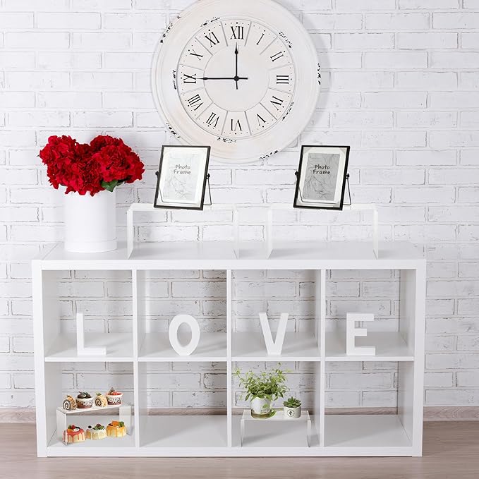 Soaoo 4 Pcs Large Clear Acrylic Riser for Display Acrylic Shelf Riser Jewelry Stand Retail Desktop Display Stand for Cupcake, Collectibles, Organize, Decor(10.25 x 4 x 4.25 Inches)