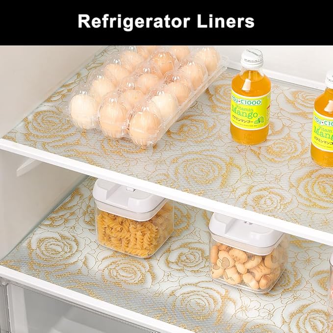 Cooyes Shelf Liner – Premium Non-Adhesive Cabinet & Drawer Liner for Kitchen – Waterproof Shelf Paper with Modern Pattern – Durable EVA Cabinet Mat – Easy to Cut （12" W x 360" L）
