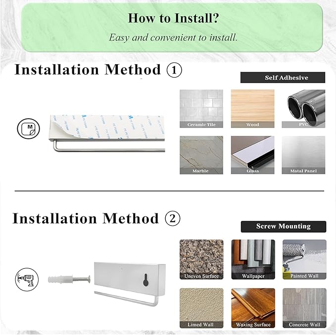 Magnetic Knife Holder for wall, 12 Inch Knife Magnetic Strip with 5 Hooks, Stainless Steel Knife Holder Magnet Rack for Kitchen Organizer, Mount with Adhesive or Screws