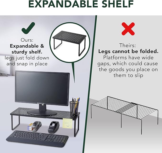 Nifty Expandable Shelf Rack Adjustable- Black