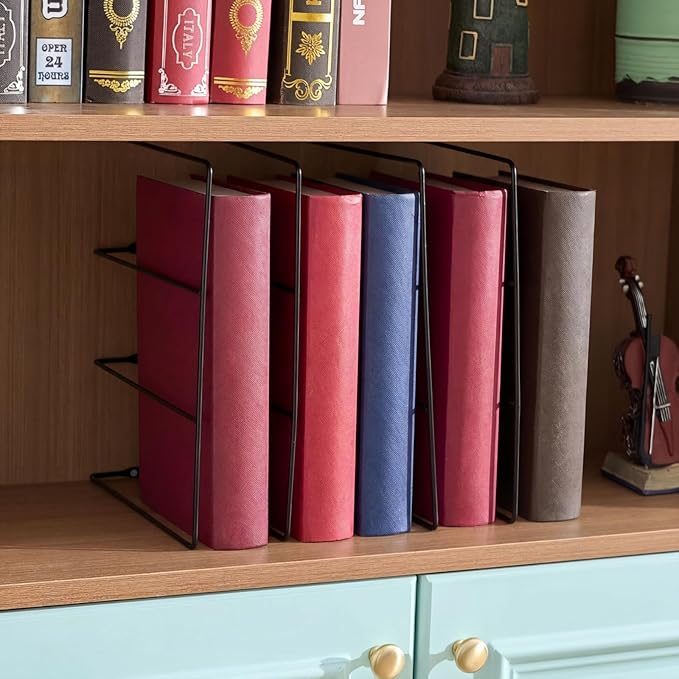 Blulu U Shaped Cookie Sheet Organizer for Cabinet Baking Sheet Organizer Kitchen Cabinet Dividers Vertical Chrome Pan Rack Storage Wires Tray Dividers Face Opening of 3.5"(Black,2 Pcs)
