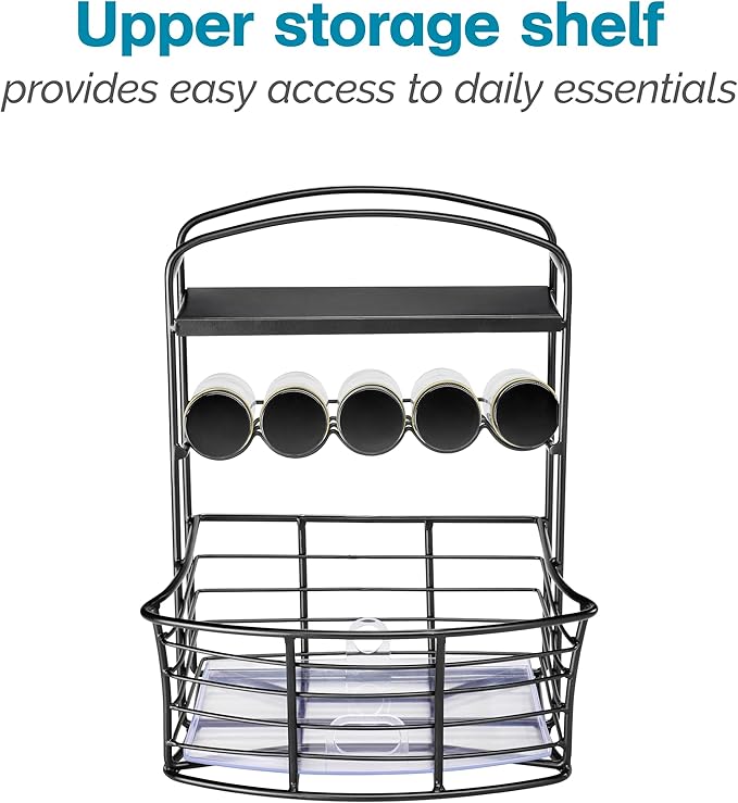 Polder Countertop Storage Bin with Shelf and Jars
