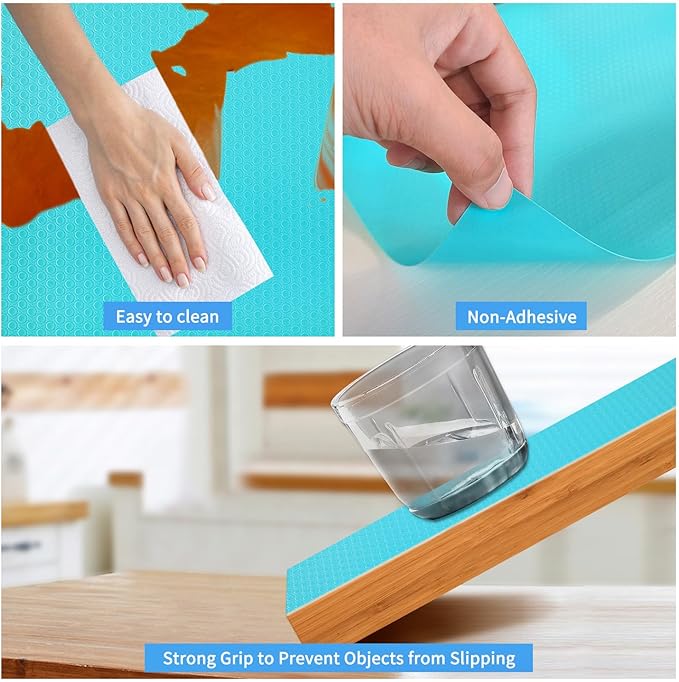 Bloss Shelf Liner,Drawer Liner Roll,EVA Washable Refrigerator Mat for Kitchen Cabinets 17.7"x59" Non-Adhesive Cutterable Tableplace Mat for Home&Kitch