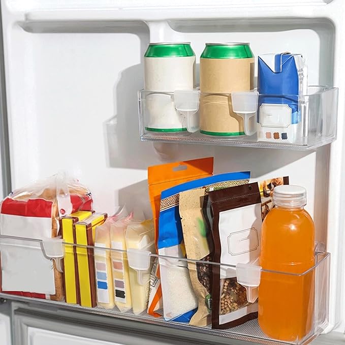 20Pcs Adjustable Plastic Storage Dividers, Transparent Multi-Purpose Organizer for Refrigerator, Freezer, Kitchen Drawers, Cabinets