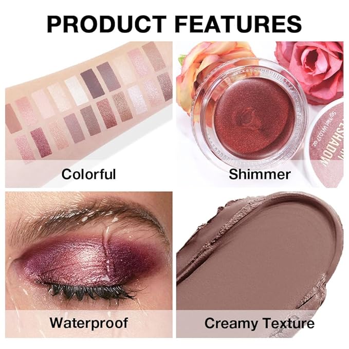 Single Cream Stone Matte Eyeshadow Palette Makeup, Natural Single Mini Instant Holographic Eyeshadow For Older Women, Sombras Crema Para Ojos, Talc, Paraben & Cruelty Free, 22