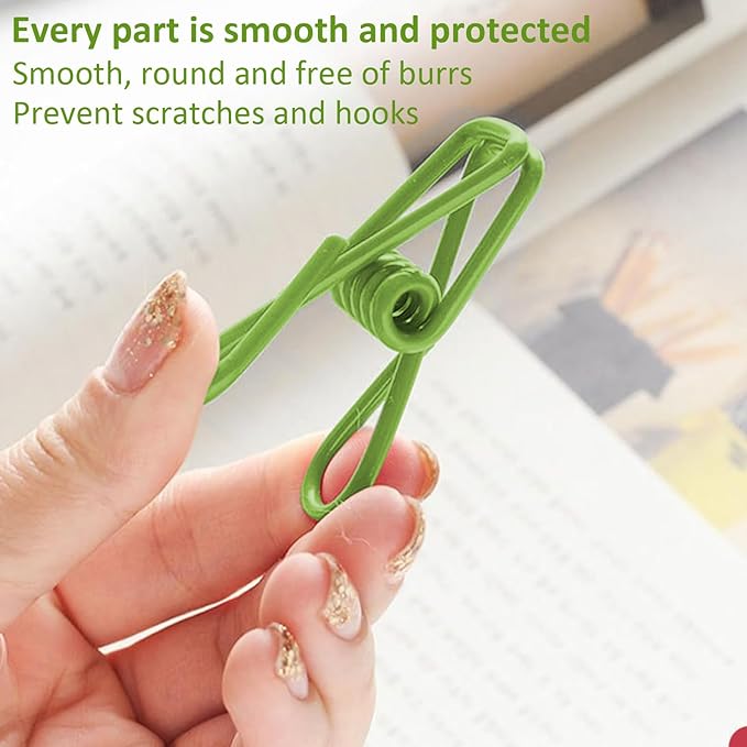 Multipurpose Metal Bag Clips - 2 Inch Colorful Sealer for Sealing Food, Paper Holder, Clothesline Clip for Laundry Hanging, Kitchen Bags (Grass Green, 36PCS)