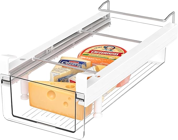 BIINONE Fridge Organizer Drawer, Clear Plastic Fridge Organizer Bins