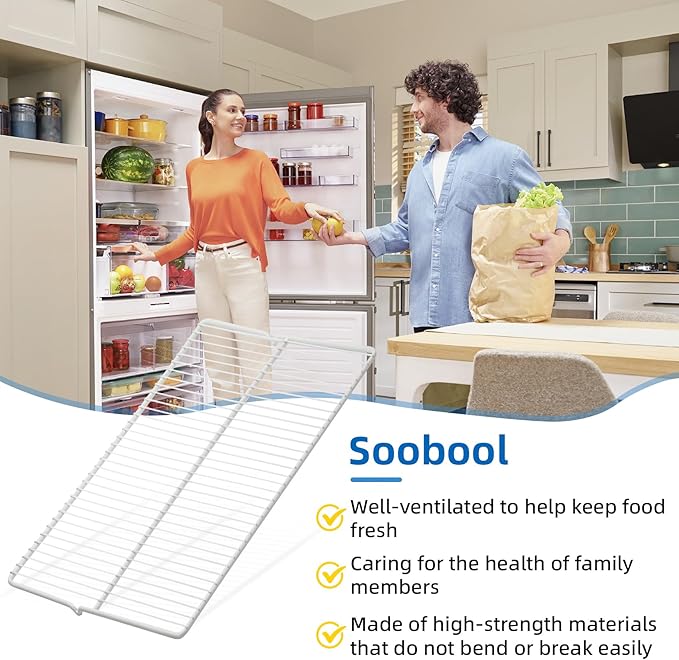 Upgrade 240360908 Food Grade 304 Stainless Steel Refrigerator Shelf Fits Frigidaire, Kenmore. 25.5" x 16.5" 240360908 Wire Shelf Replaces AP5805565, EAP9492365,240360905, 240360901, 3189137 (1 Packs)
