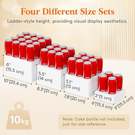 Lifewit 10 PCS Buffet Risers and Stands, Food Risers for Buffet Table, Catering Dessert Cake Holder for Party, Collectibles Jewelry Display Shelf, Nesting Cube Boxes, White, (6“,6",7.8",8.3",10")