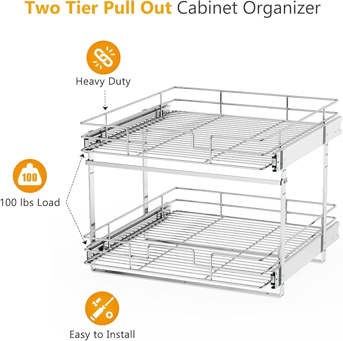ROOMTEC Slide Out Cabinet Organizer (16.5" Wx20.5 D)