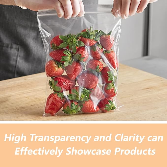 WEPOLY - 13" x 15"(1000 Count) Large Zip Poly Bags - Clear Plastic Reclosable Storage Zipper Bags 2 Mil for Clothing, T-Shirts, Pants