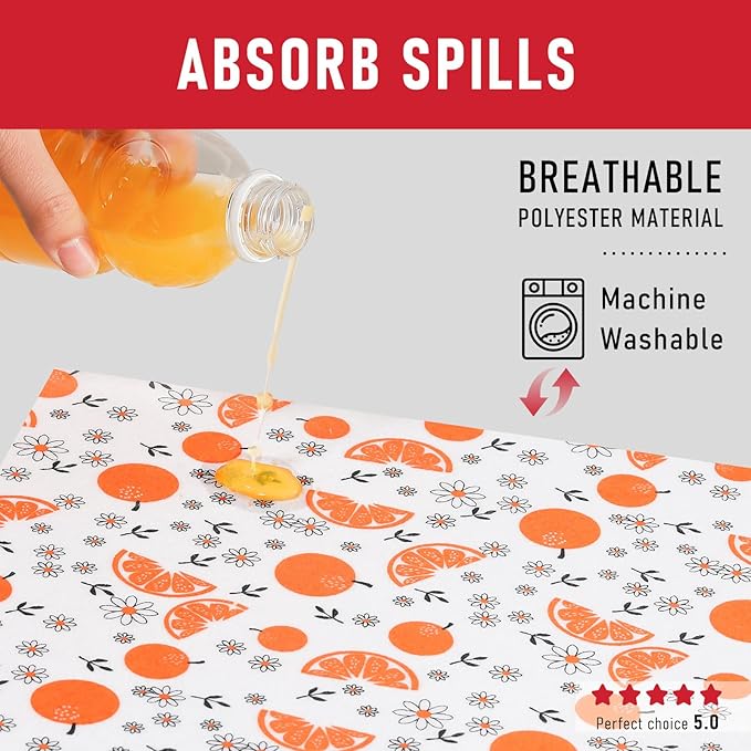 Cooyes Shelf Liners, 2-in-1 Non-Slip Fridge Mats, Absorb Excess Moisture, Machine Washable, No-BPA Multiple Sizes for Glass Shelves, Kitchen Cabinets, Drawers (12 W x 24 L Inches, Dasiy-6 Pack)