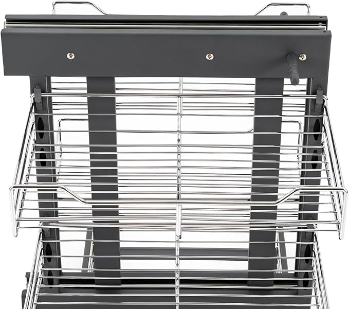 Blind Corner Pull Out Organizer, Heavy Duty 11 Inch Chrome 4 Shelf Slide Cabinet For Minimum Cabinet Size 31.5