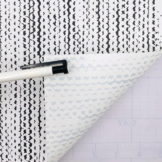 Yifasy 32.8ft Roll Black and White Shelf Liner Peel and Stick Wallpaper Decor Wall Furniture Drawer Lining Paper Waterproof 17.7 Inch Wide (L-393.7x17.7 Inch)
