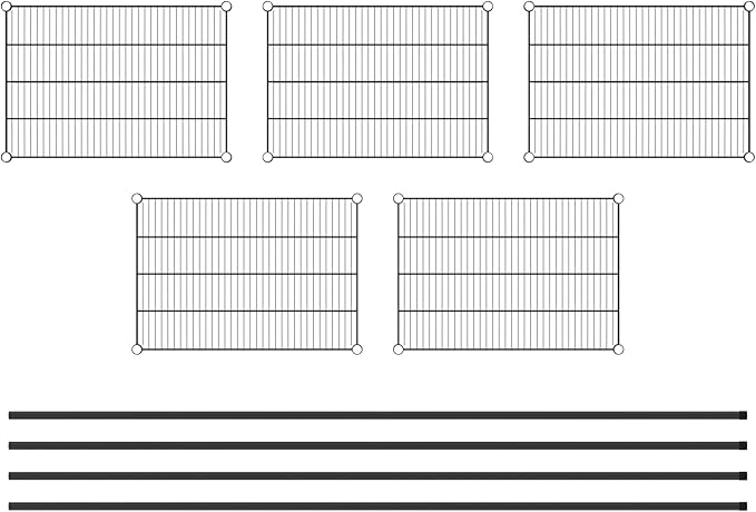 Commercial NSF Listed Black Epoxy Stationary Wire Shelving Kit 21" x 30" x 96", with 5 Shelves Perfect for Warehouse, Walk-in Refrigerator, Freezer, Grocery Store, Restaurant, Dishroom