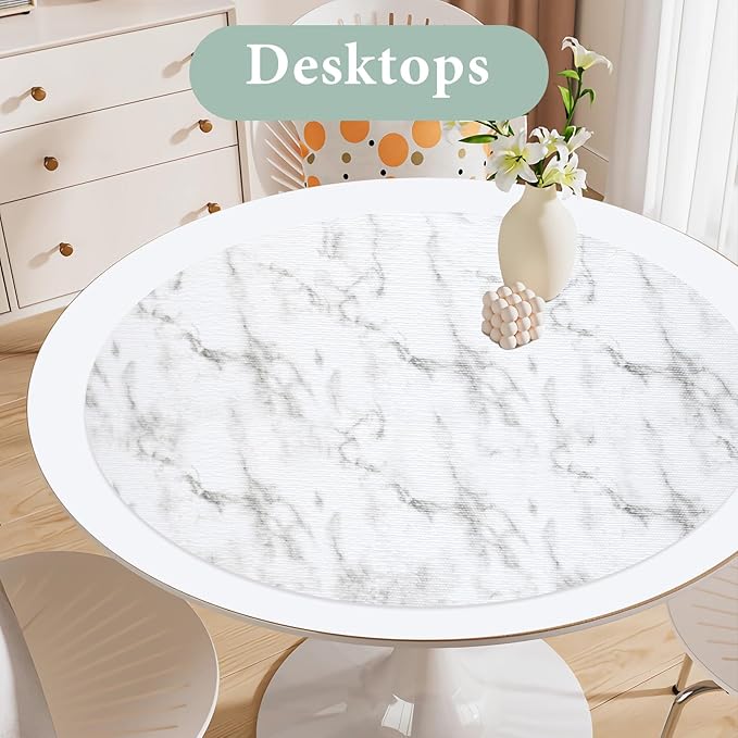 Drawer and Shelf Liner for Kitchen Cabinet: 23.6 in X 40 Ft Non Slip Waterproof Shelf Paper Non Adhesive Refrigerator Liners White Marble Easy Liners for Bathroom with Knife Tape Measure