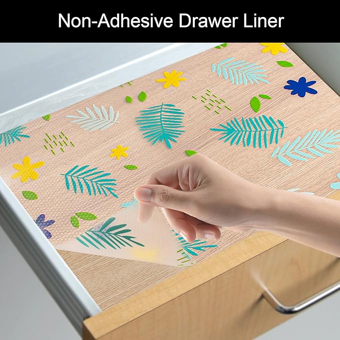 Cooyes Shelf Liner – Premium Non-Adhesive Cabinet & Drawer Liner for Kitchen – Waterproof Shelf Paper with Modern Pattern – Durable EVA Cabinet Mat – Easy to Cut （12" W x 360" L）