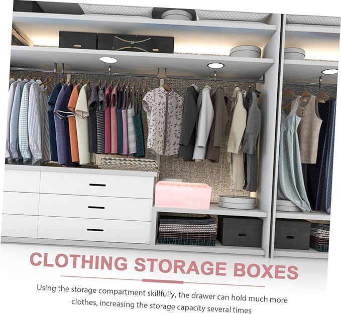 Amosfun Multi-functional Foldable Clothes Storage Box Soft Fabric Drawer Organizer for Pants Underwear and Accessories Space-saving Design Lotus Pink