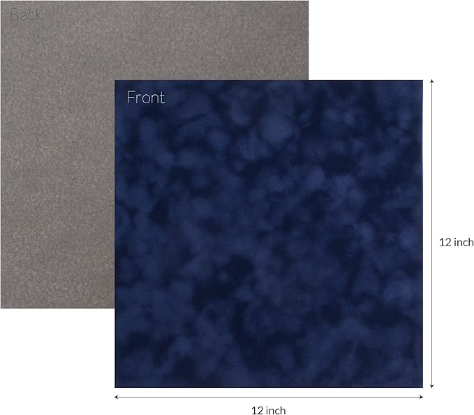 S.E.I Navy Velvet Paper, Felt Fabric For Drawer and Jewelry Box Liner, 12" x 12" - 12 Sheets