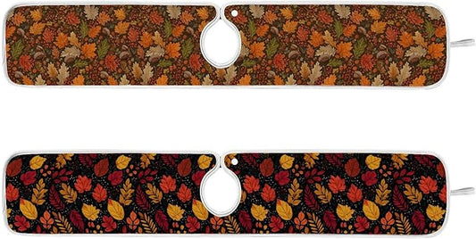 2 PCS Kitchen Sink Splash Guard 30 Inch Faucet Mat for Kitchen Sink Bathroom Sink Faucet Absorbing Drip Drain Mat Pad Microfiber Soft Washable Brown Autumn Maple Leaves