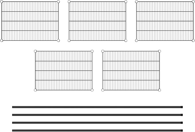 Commercial NSF Listed Black Epoxy Stationary Wire Shelving Kit 21" x 30" x 86", with 5 Shelves Perfect for Warehouse, Walk-in Refrigerator, Freezer, Grocery Store, Restaurant, Dishroom