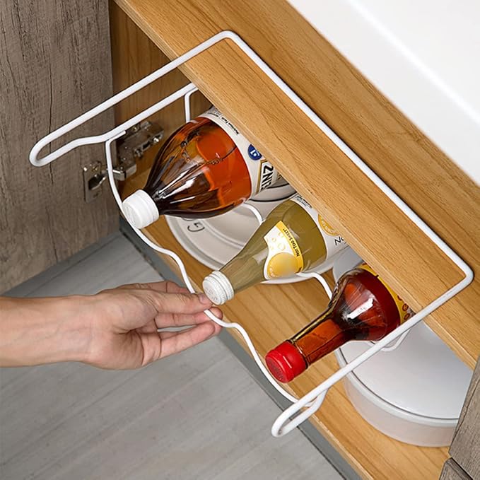 Luxshiny Refrigerator Beer Bottle Storage Rack Iron Beverage Holder for Soda Cans Vertical Display Rack for Kitchen Pantry Organization Sturdy Stylish Design