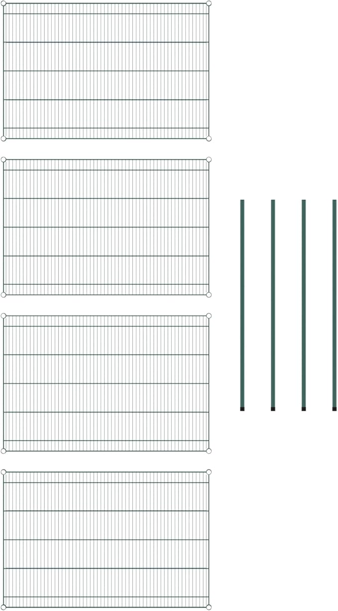 Commercial NSF Listed Green Epoxy Stationary Wire Shelving Kit 36" x 54" x 54", with 4 Shelves Perfect for Warehouse, Walk-in Refrigerator, Freezer, Grocery Store, Restaurant, Dishroom