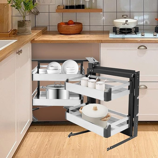 Blind Corner Cabinet Pull Out,Kitchen Corner Cabinet Pull Out with Right Handed Open,115° Access,Blind Soft Close (Right Open)