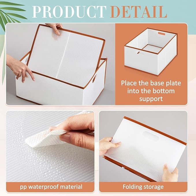 Chunful 4 Pcs Freezer Organizer Bins, Collapsible Deep Chest Freezer Organizer Bins with Handles 11.7'' x 15.7'' x 7.9'' Water Resistant for Bedroom, Pantry, Living Room, Fruits, Meats
