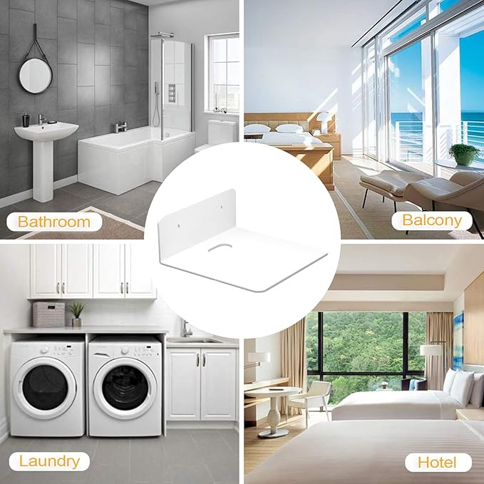 Speaker Shelf Wall Mount – Functional, 2 Pieces Small, Floating Adhesive Home Shelves, Bedroom Living Room Bathroom Kitchen | Bedroom Living Room Bathroom Kitchen Nursery Monitor Speaker
