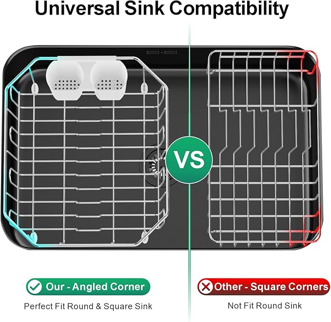 GSlife Small in Sink Dish Drying Rack - Stainless Steel Compact Dish Drainer for RV Kitchen Apartment Sink, Rust Resistant Inside Sink Rack, 11.6" W x 13.4" L, Silver