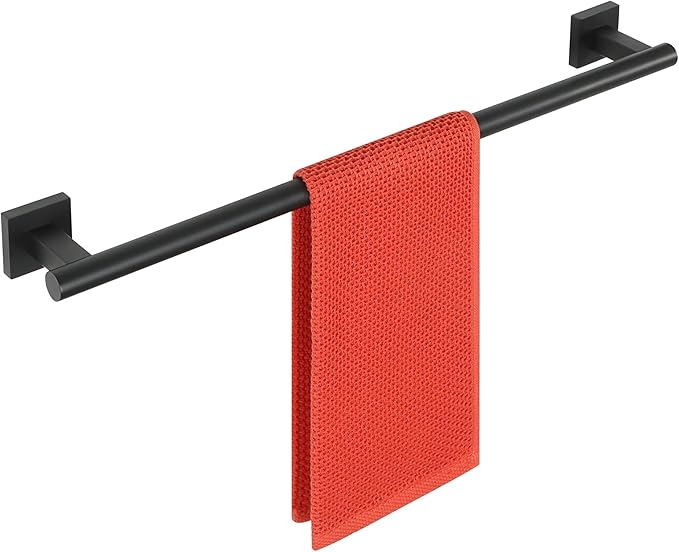 Alise Bathroom Towel Bar, 24 Inch Towel Racks for Bathroom, SUS304 Stainless Steel Towel Holder Heavy Duty Wall Mounted Towel Rack Matte Black Towel Bar