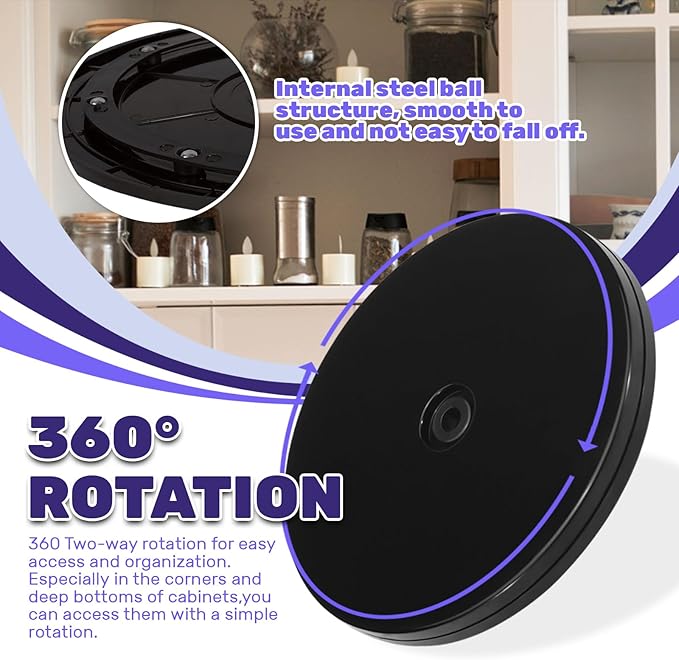 ASTIMESA 1 PVC Pack Lazy Susan Turntable 4 Inch, 360° Round Small Lazy Susan Turntable for Cabinet, Cookie Potted Plants,Storage in Kitchen