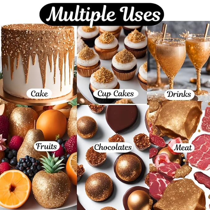Dazzle Dust Edible Glitter Sprinkles for Cake Decorating, Drinks, Cookie, Icing, Dessert Decorations, Sparkly Luster, Food-Grade, Vegan, Gluten Free, Kosher, Bulk 10g, Orange