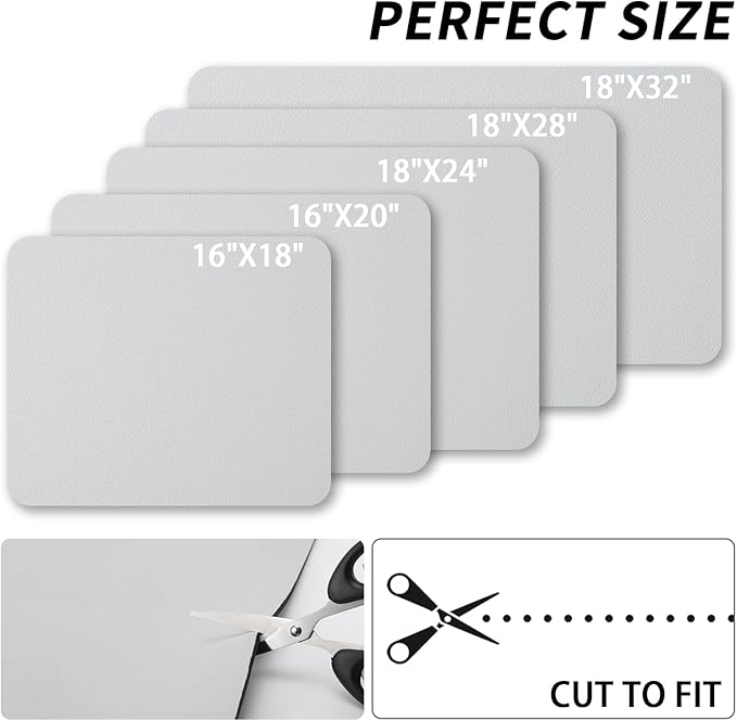 Dish Drying Mat for Kitchen Counter, Heat Resistant Drainer Mats with Non-slip Rubber Backed, Hide Stain Kitchen Super Absorbent Draining Mat, Easy to Clean Dish Rack Pad, Light Grey 18"x32"
